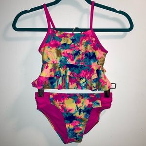 George tiered top and ruched bottom 2 piece swim